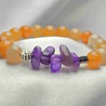 Orange Carnelian Amethyst Combo Bracelet