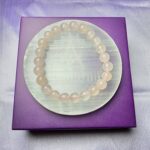 Rose quartz bracelet + Selenite plate – The love & harmony kit